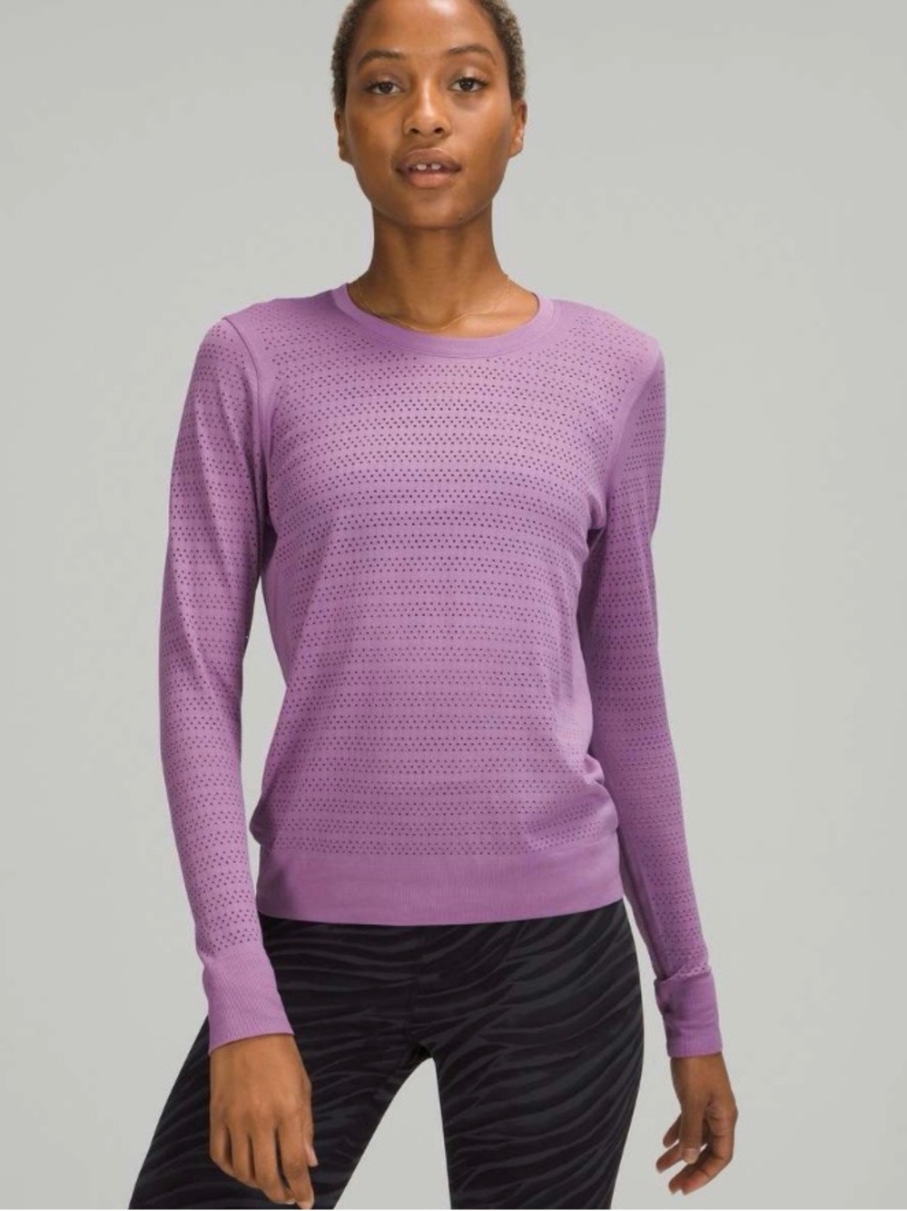 Lululemon Swiftly Breathe Long Sleeve Small Purple Top